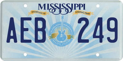 MS license plate AEB249