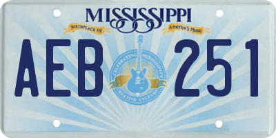 MS license plate AEB251