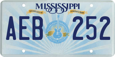 MS license plate AEB252