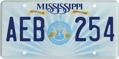 MS license plate AEB254