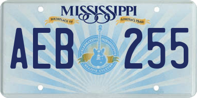 MS license plate AEB255