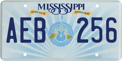 MS license plate AEB256