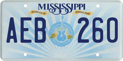 MS license plate AEB260