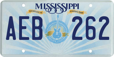 MS license plate AEB262
