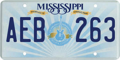 MS license plate AEB263