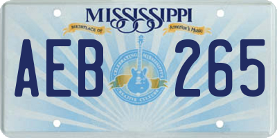 MS license plate AEB265