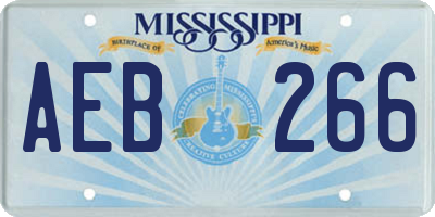 MS license plate AEB266