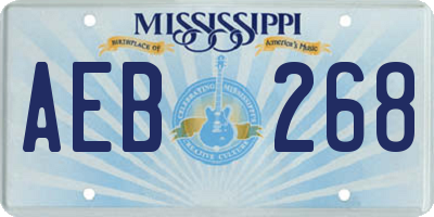 MS license plate AEB268