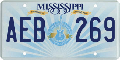 MS license plate AEB269
