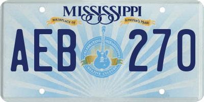 MS license plate AEB270