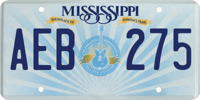 MS license plate AEB275