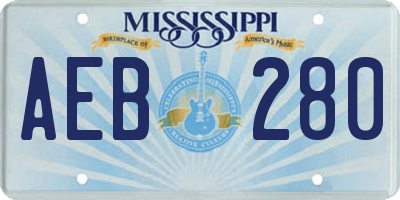 MS license plate AEB280