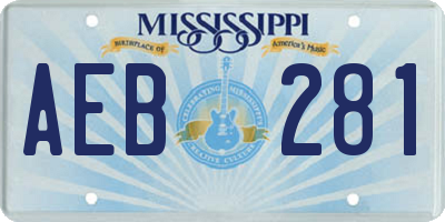 MS license plate AEB281