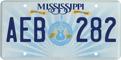MS license plate AEB282
