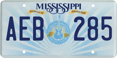 MS license plate AEB285