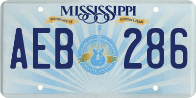 MS license plate AEB286