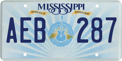 MS license plate AEB287
