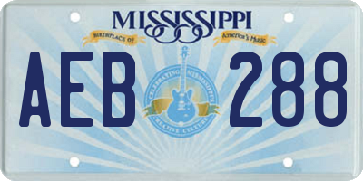 MS license plate AEB288