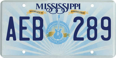 MS license plate AEB289