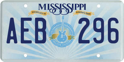 MS license plate AEB296