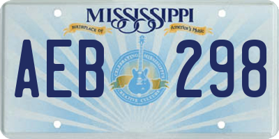 MS license plate AEB298