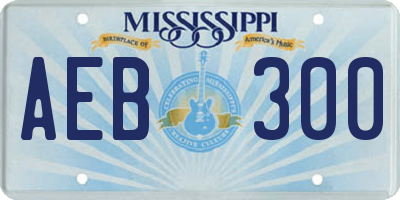 MS license plate AEB300