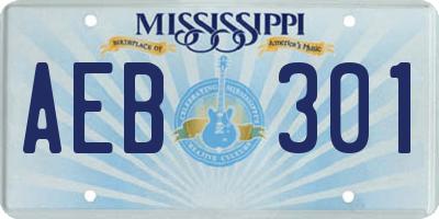 MS license plate AEB301