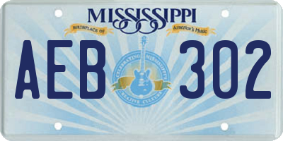 MS license plate AEB302