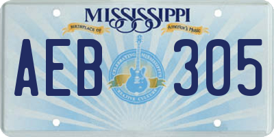 MS license plate AEB305