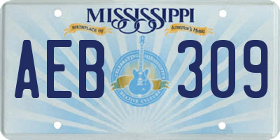 MS license plate AEB309
