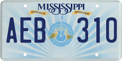 MS license plate AEB310