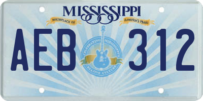 MS license plate AEB312