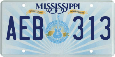 MS license plate AEB313