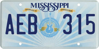MS license plate AEB315