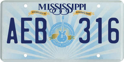 MS license plate AEB316