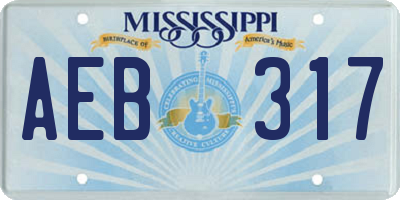 MS license plate AEB317