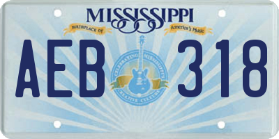 MS license plate AEB318