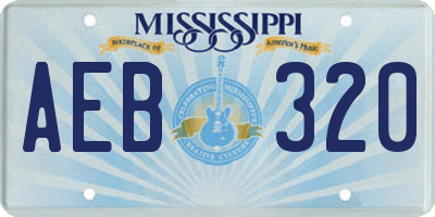 MS license plate AEB320
