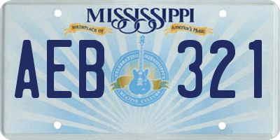 MS license plate AEB321