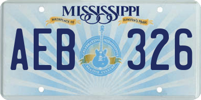 MS license plate AEB326