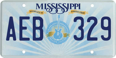 MS license plate AEB329