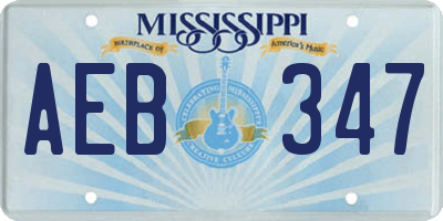 MS license plate AEB347