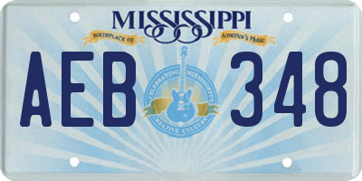 MS license plate AEB348