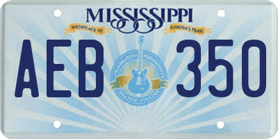 MS license plate AEB350