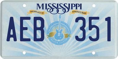 MS license plate AEB351