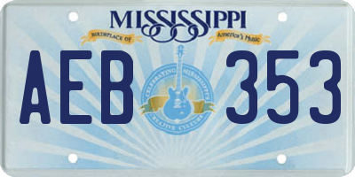 MS license plate AEB353