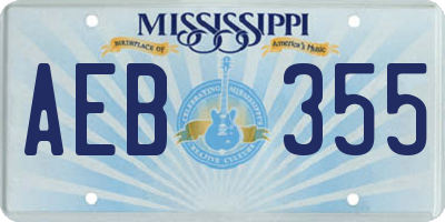 MS license plate AEB355