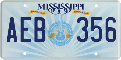MS license plate AEB356