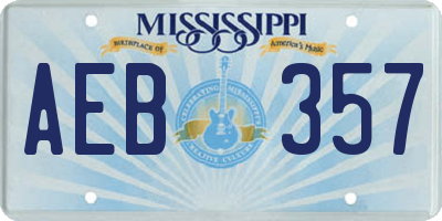 MS license plate AEB357