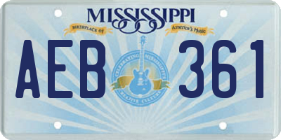 MS license plate AEB361